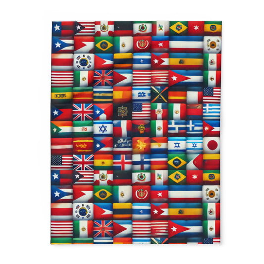 World Flags Arctic Fleece Blanket - Cozy International Flag Design
